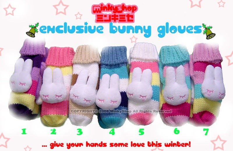 Adorable Bunny/Rabbit Gloves Mittens Kawaii